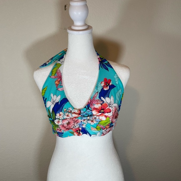 Venus Floral Halter Bikini Top - Picture 2 of 7